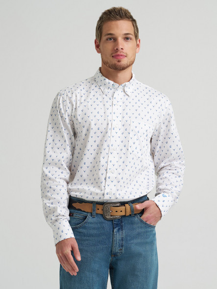 WRANGLER CODY JOHNSON CLASSIC FIT BLUE - MENS SHIRT  - 112374486
