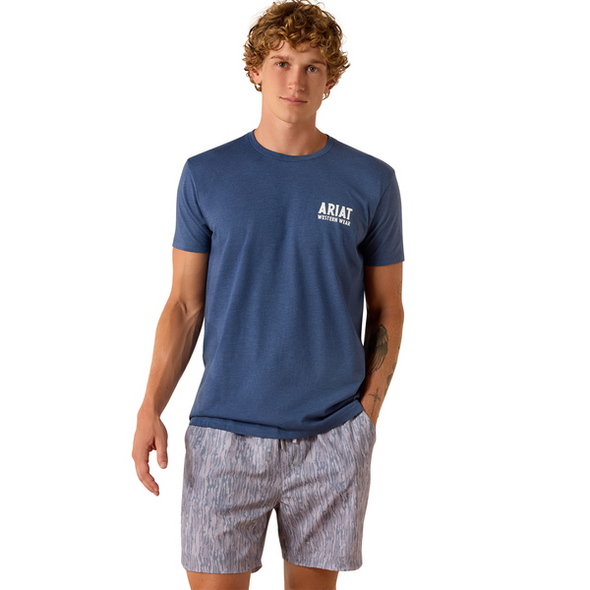 ARIAT OUTLINE SHOP NAVY - MENS TEE  - 10073961