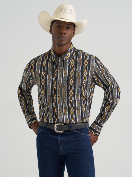 WRANGLER CHECOTAH CROW BLACK PRINT - MENS SHIRT  - 112374910