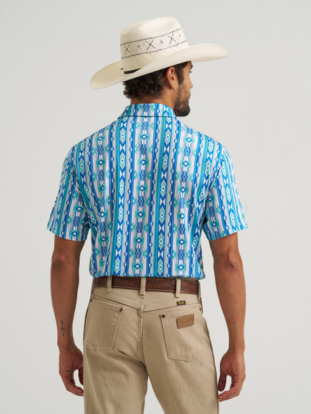 WRANGLER PERFORMANCE CHECOTAH TURQUOISE - MENS POLO  - 112375251