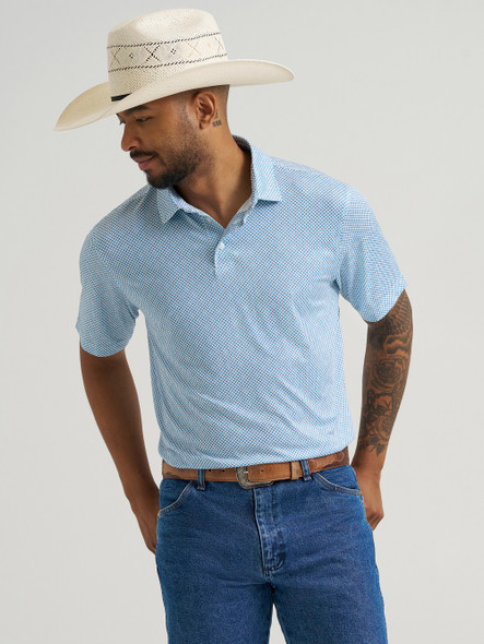WRANGLER PERFORMANCE POLO VALLARTA BLUE - MENS POLO  - 112375277