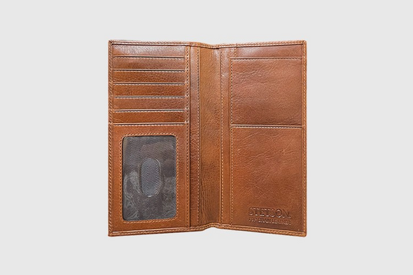 STETSON CHECKBOOK BASKETWEAVE BROWN - ACCESSORIES WALLET  - 9811003-200