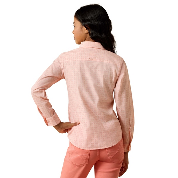 ARIAT KIRBY TROPICAL PEACH GEO - KIDS GIRLS SHIRT - 10071276