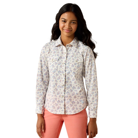 ARIAT STARDUST MULTICOLOR FLORAL - KIDS GIRLS SHIRT - 10071120