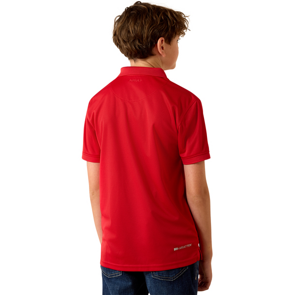 ARIAT TEK POLO SCARLET - KIDS BOYS POLO - 10071421