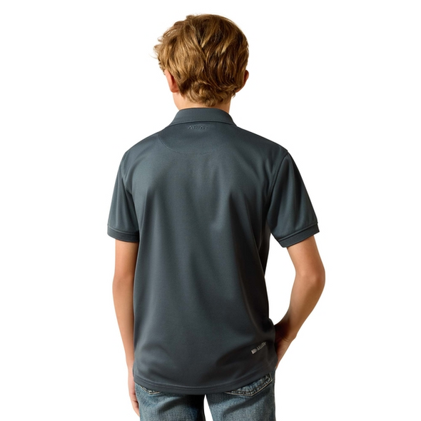 ARIAT TEK POLO DARK SLATE - KIDS BOYS POLO - 10071423