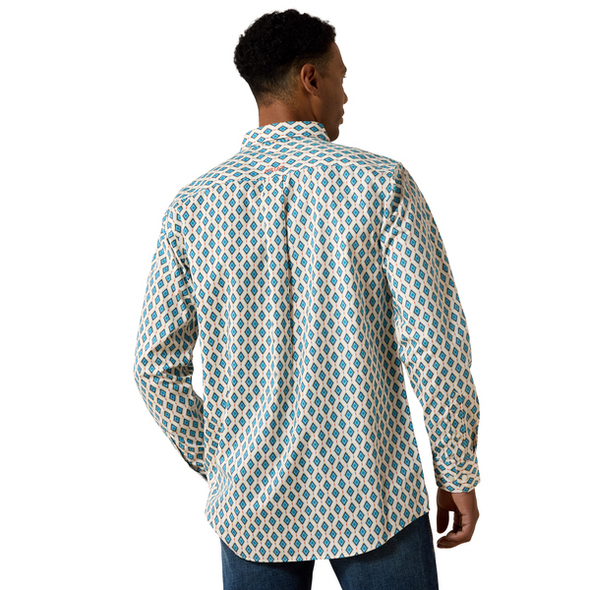 ARIAT JAZIEL FITTED WHITE SOUTHWEST - MENS SHIRT  - 10071036