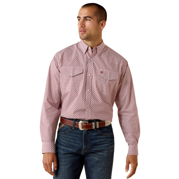 ARIAT TRUTH CLASSIC FIT BRICK RED - MENS SHIRT  - 10071723