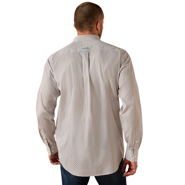 ARIAT WF COLESON FITTED WHITE PRINT - MENS SHIRT  - 10071744