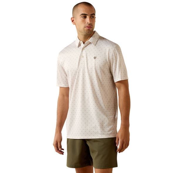 ARIAT MOONBEAM STEER PRINT - MENS POLO  - 10071496