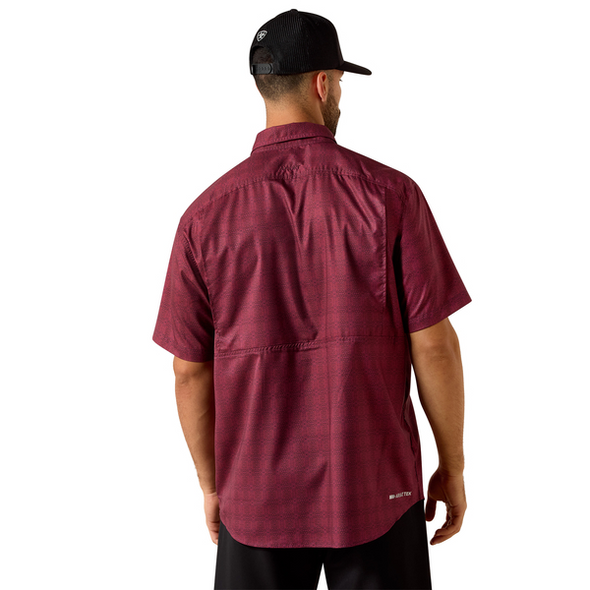 ARIAT PRINTED VENTTEK CLASSIC MAROON - MENS SHIRT  - 10071055