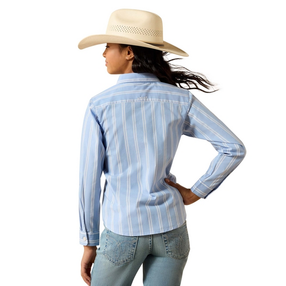 ARIAT KIRBY ASHLEIGH BLUE STRIPE - KIDS GIRLS SHIRT - 10071277