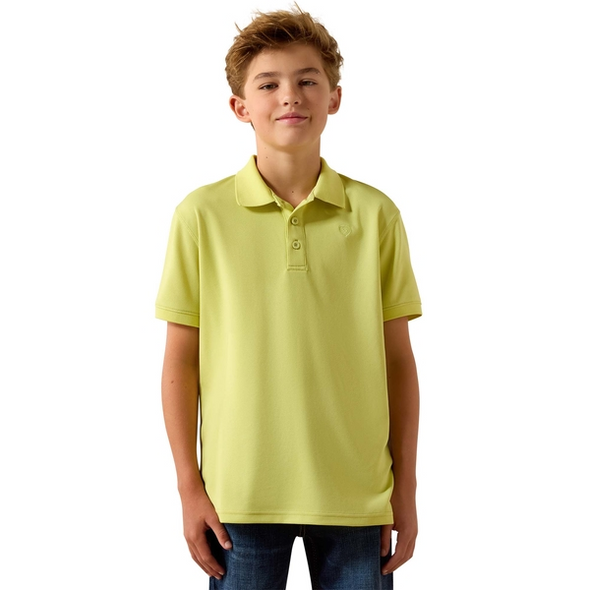 ARIAT TEK POLO LIME SHERBERT - KIDS BOYS POLO - 10071424