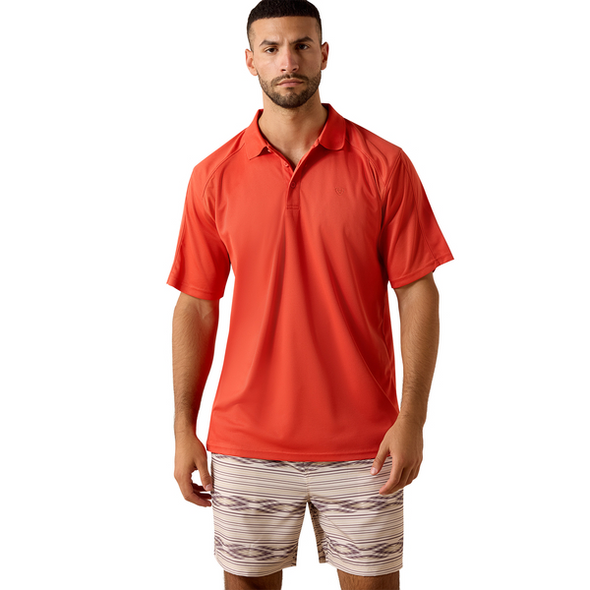 ARIAT AC CLASSIC FIT POLO PAPRIKA - MENS POLO  - 10071428
