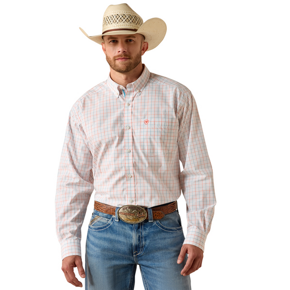 ARIAT PRO JASON WHITE PLAID - MENS SHIRT  - 10071586
