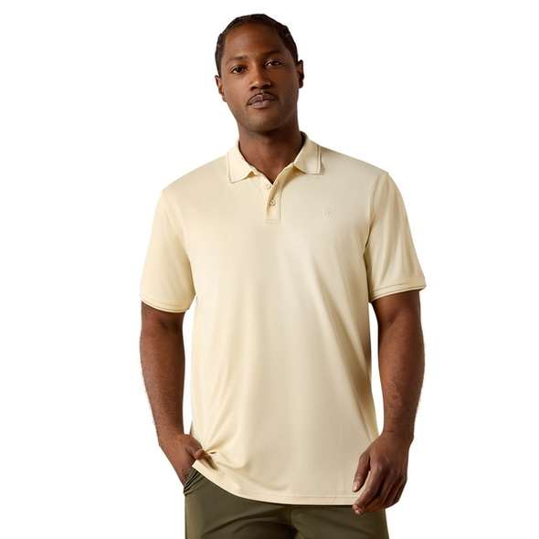 ARIAT TEK FITTED CREME BRULEE - MENS POLO  - 10071648