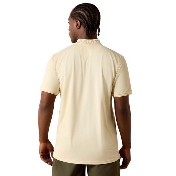 ARIAT TEK FITTED CREME BRULEE - MENS POLO  - 10071648