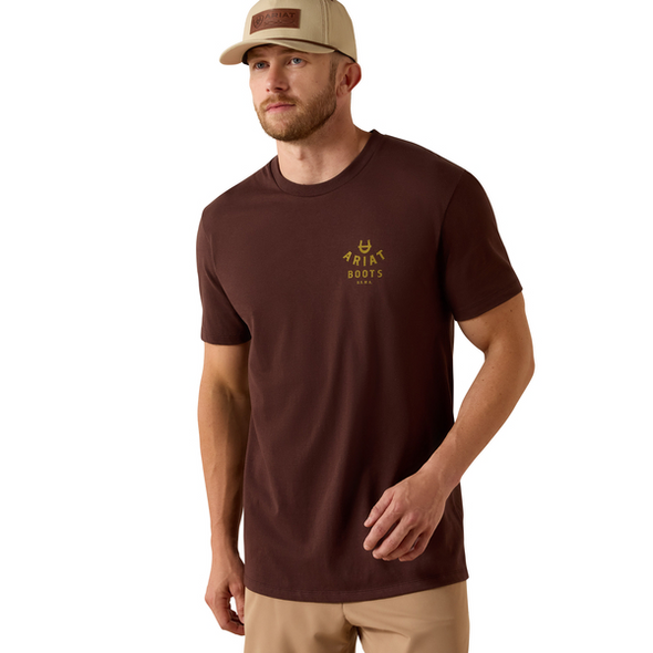 ARIAT WESTERN ROPES CLASSIC FIT PUCE - MENS TEE  - 10071156