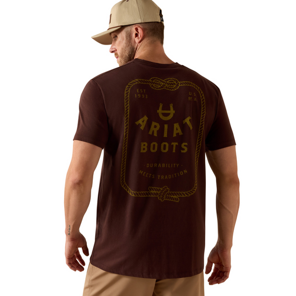ARIAT WESTERN ROPES CLASSIC FIT PUCE - MENS TEE  - 10071156