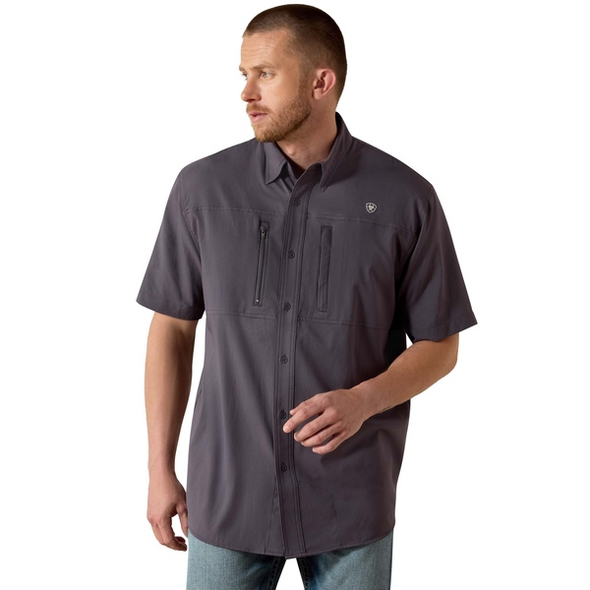 ARIAT VENTEK CLASSIC FIT CHARCOAL - MENS SHIRT COR - 10034961