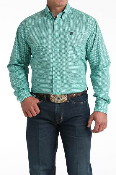 CINCH TURQUOISE WEAVE PRINT - MENS SHIRT  - MTW1106034