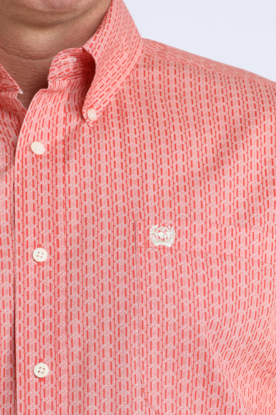 CINCH RED WEAVE PRINT - MENS SHIRT  - MTW1106040