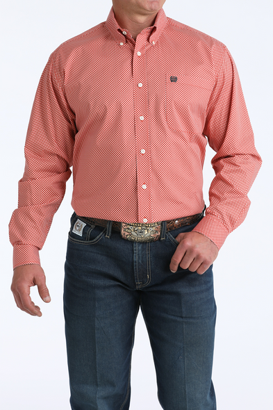 CINCH RED DIAMOND PRINT - MENS SHIRT  - MTW1106041
