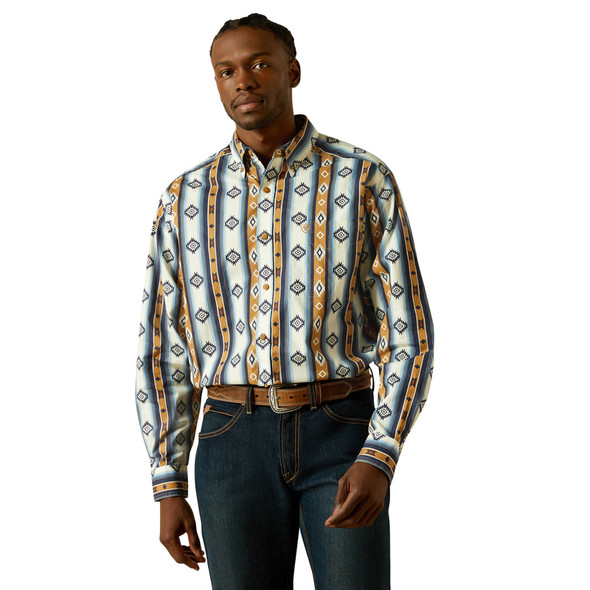 ARIAT SHILO CLASSIC FIT BLUE PRINT - MENS SHIRT  - 10062236