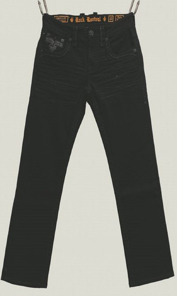 ROCK REVIVAL REMY STRAIGHT J200 BLACK - MENS JEANS  - RP5709J200R