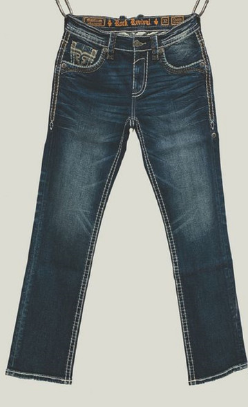 ROCK REVIVAL CAMILO STRAIGHT J202 INDIGO - MENS JEANS  - RP5711J202R