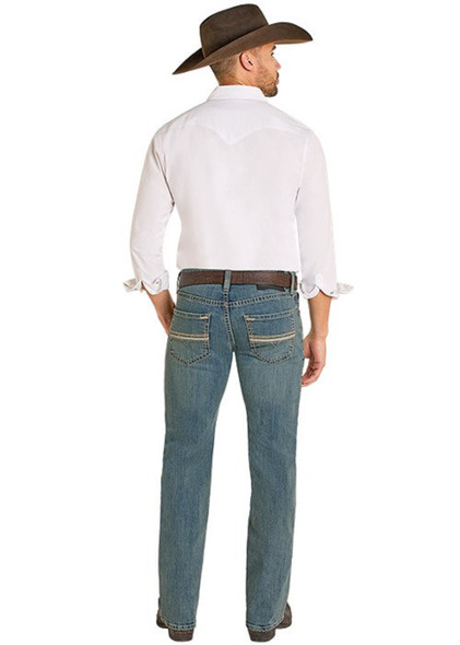 ROCK & ROLL PLEATHER EMB PISTOL STRAIGHT - MENS JEANS  - BM1PD08015