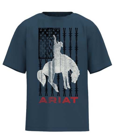 ARIAT DIGI SHIELD GRAY HEATHER - KIDS BOYS TEE - 10073541