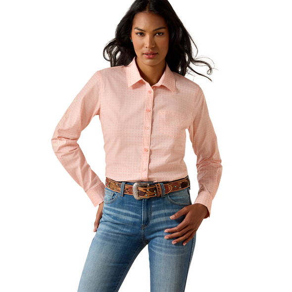 ARIAT TEAM KIRBY TROPICAL PEACH GEO - LADIES SHIRT  - 10073394