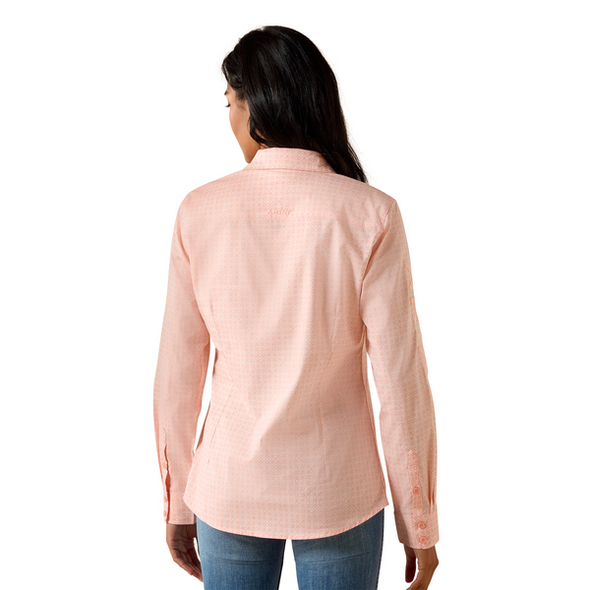 ARIAT TEAM KIRBY TROPICAL PEACH GEO - LADIES SHIRT  - 10073394