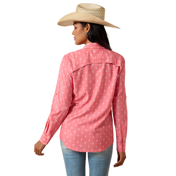 ARIAT VENTEK SUN KISSED CORAL PRINT - LADIES SHIRT  - 10071142