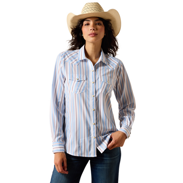 ARIAT VENTEK MULTICOLOR STRIPE PRINT - LADIES SHIRT  - 10071066