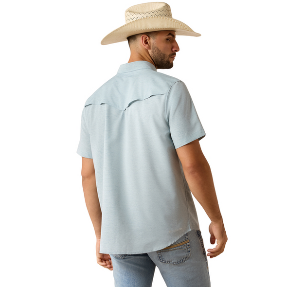 ARIAT VENTEK BLUE HEATHER SLIM FIT - MENS SHIRT  - 10071255
