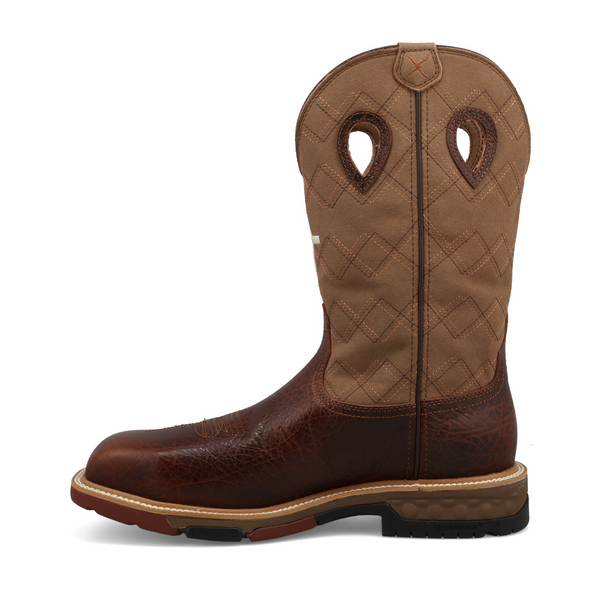 TWISTED X PULL ON 12" BROWN CROSS - BOOT MENS WORK - MXBNW12