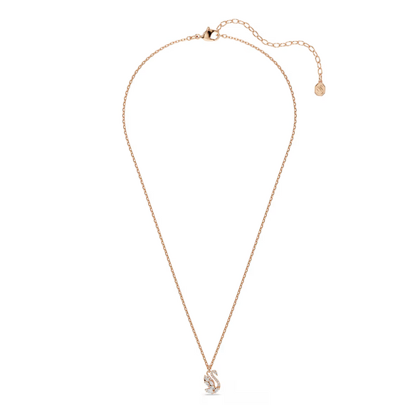 SWAROVSKI SWAN PENDANT WHITE ROSE GOLD - ACCESSORIES JEWELRY NECKLACE - 5738203