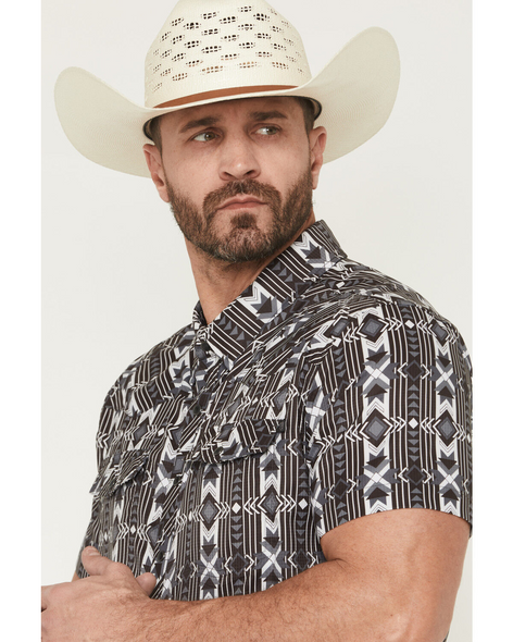 ROCK & ROLL AZTEC PRINTED TEK BLACK - MENS SHIRT  - BMN3S08384-01