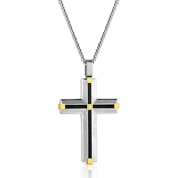 MONTANA SILVERSMITHS GOLDEN POINTS CROSS - ACCESSORIES JEWELRY NECKLACE - NC6436