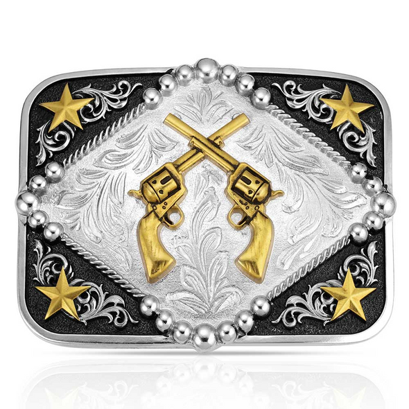 ATTITUDE BY MONTANA SILVERSMITHS SIX SHOOTER - ACC BUCKLE  - A1078P