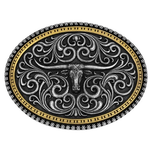 ATTITUDE BY MONTANA SILVERSMITHS TWO TONE STOCKYARD - ACC BUCKLE  - A1077P