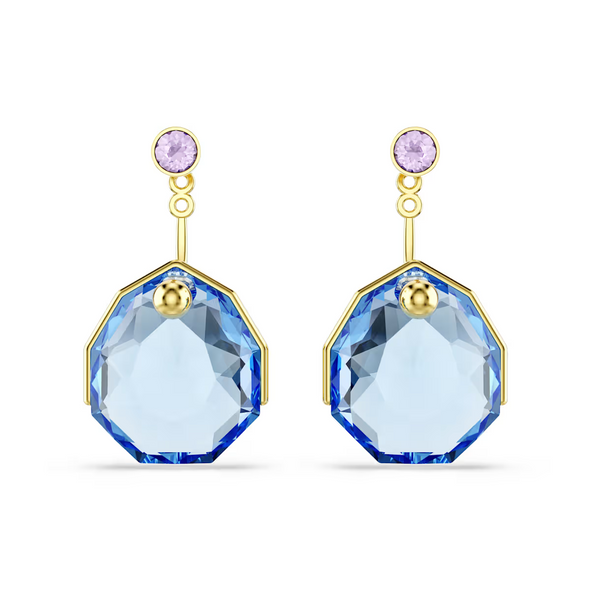 SWAROVSKI GEMA JACKETS BLUE GOLD TONE - ACCESSORIES JEWELRY EARRINGS - 5737449