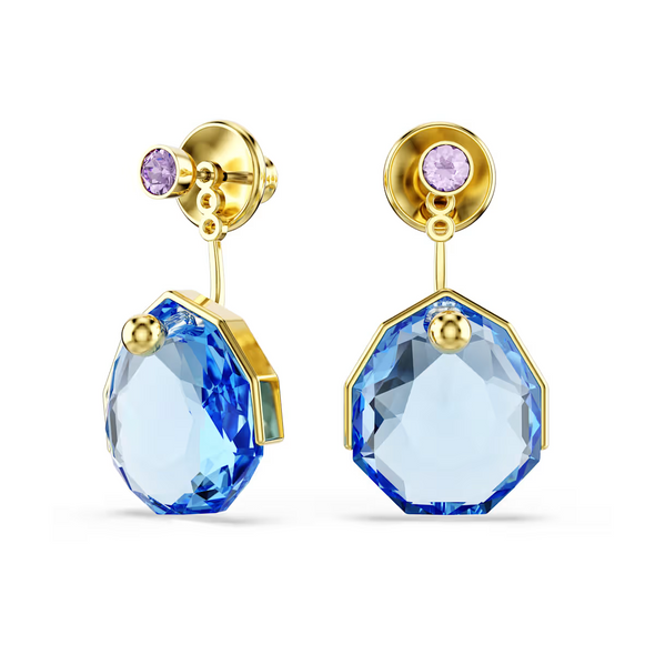 SWAROVSKI GEMA JACKETS BLUE GOLD TONE - ACCESSORIES JEWELRY EARRINGS - 5737449