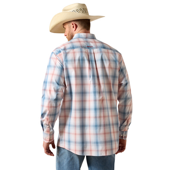 ARIAT PRO SERIES TEDDY WHITE PLAID - MENS SHIRT  - 10071585