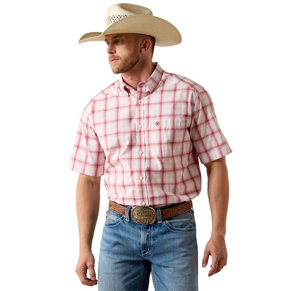 ARIAT PRO SERIES TULLY PEACH PLAID - MENS SHIRT  - 10071573
