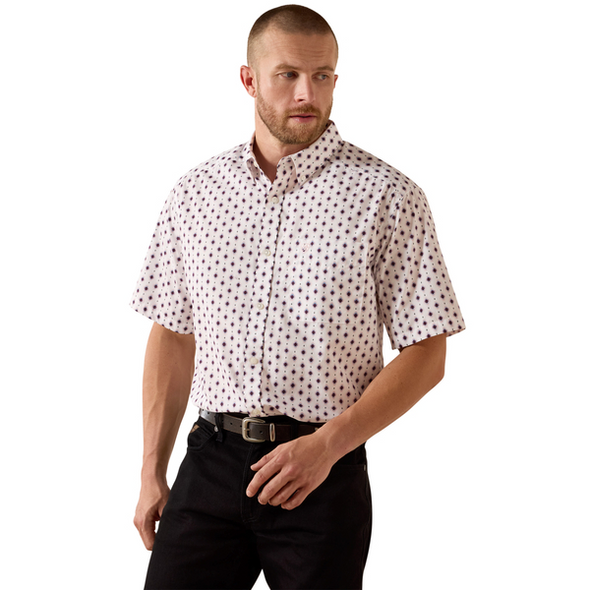 ARIAT CASUAL SOUTHWEST WHITE PRINT - MENS SHIRT  - 10071735