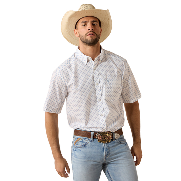 ARIAT TENZIN CLASSIC WHITE MEDALLION - MENS SHIRT  - 10071733