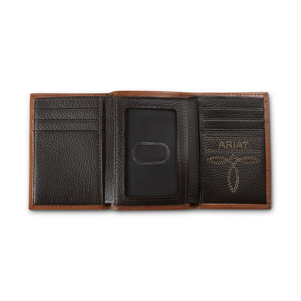 ARIAT TRIFOLD DIAMOND EMBOSSED BROWN - ACCESSORIES WALLET  - A3568502